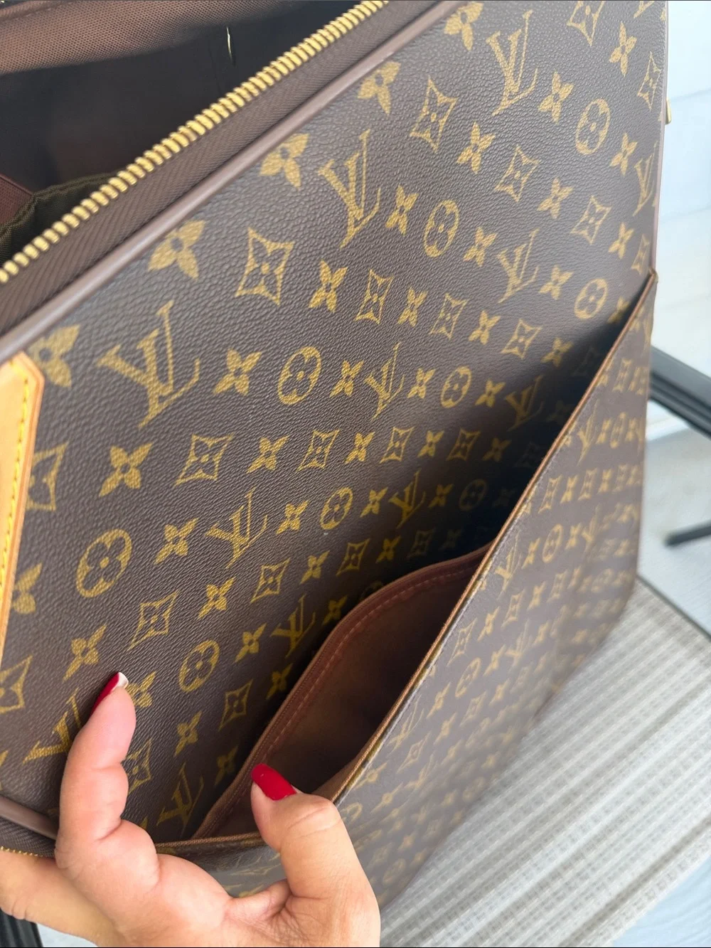 Louis Vuitton Monogram Rolling Carry-On in Brown and Tan